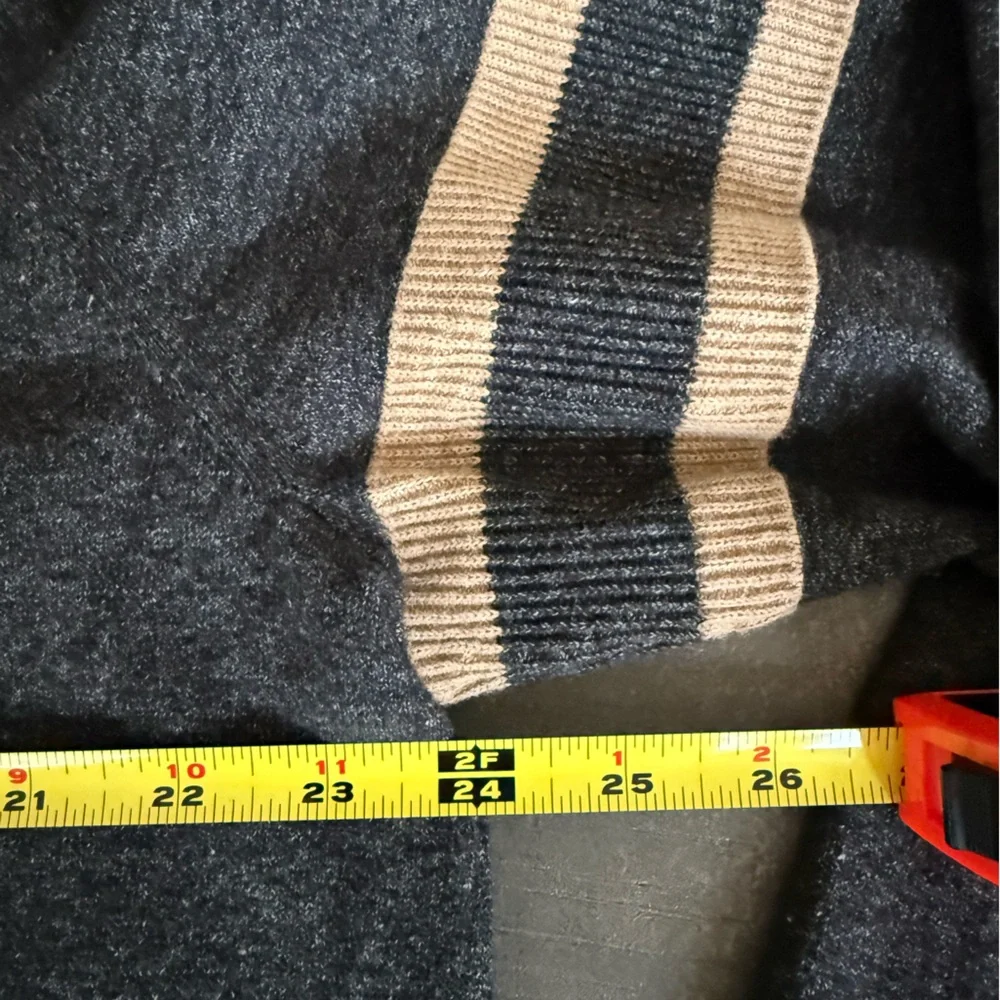 Banana Republic Men's Black Gray Marled Henley Cotton Sweater Size XL Tall